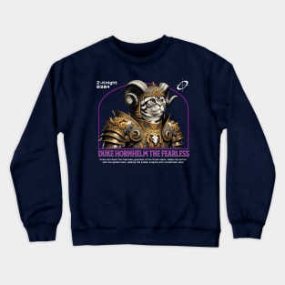 Aries Zodiac Knight Cat: Ram of the Stars - Astrological Crewneck Sweatshirt